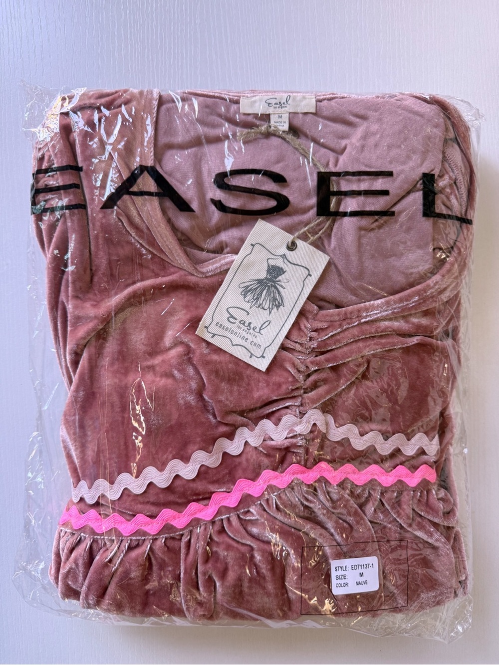 $22 Final Price! 🛍️ Easel Sugar & Spice Gingerbread Velvet Tunic Dress Boho New - Picture 7 of 9